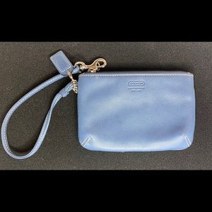 Coach Wristlet - Medium Blue Leather